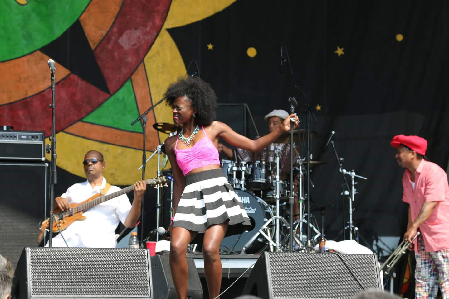 NAYO JONES BRINGS DOWN THE HOUSE AT THIS YEARS JAZZ & HERITAGE FESTIVAL AS A FEATURE WITH NEW ORLEANS OWN KERMIT RUFFINS